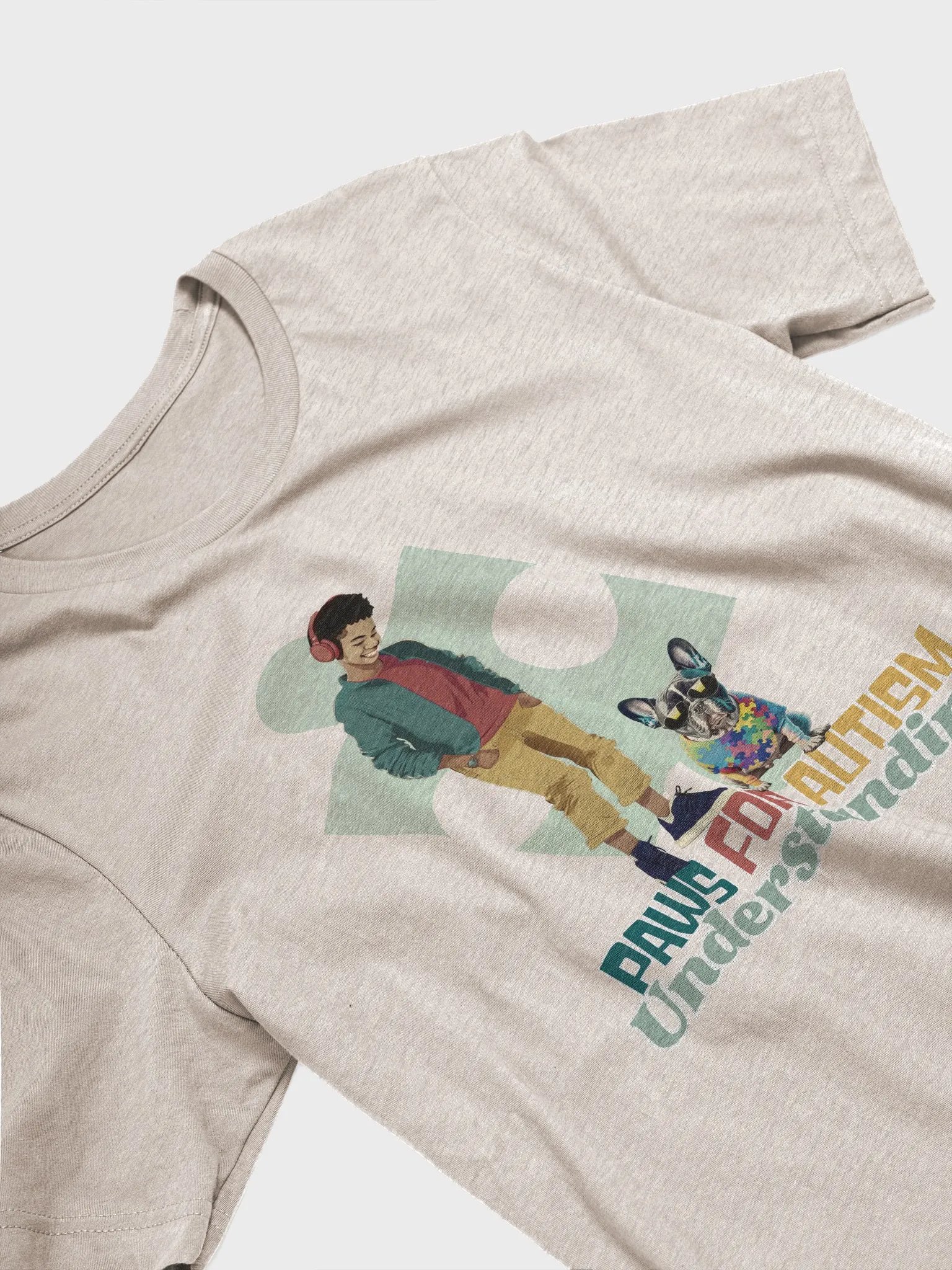 Frenchie Support Dog: Paws For Autism Understanding Tee product image (31)