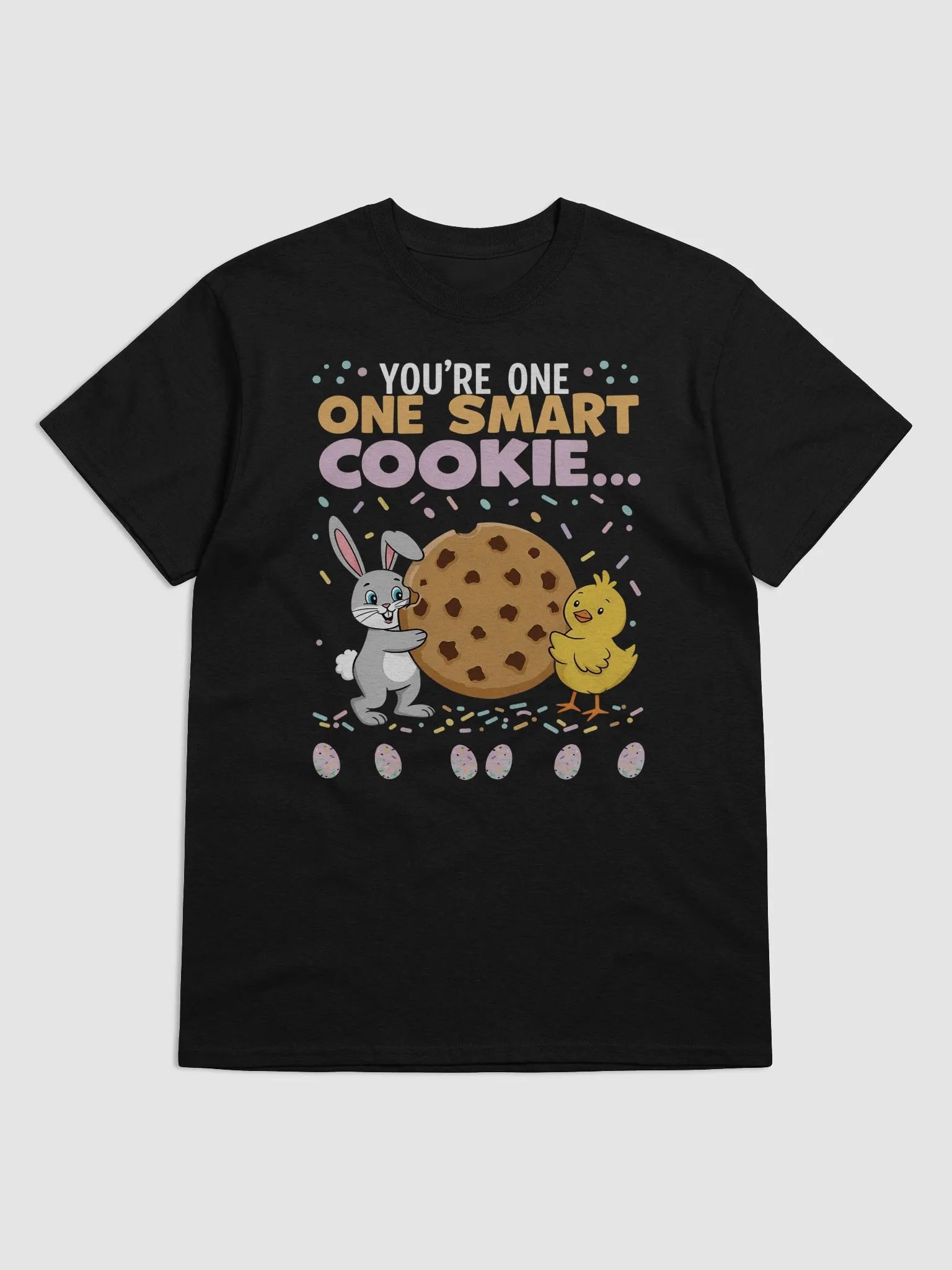 You're One Smart Cookie Easter T-Shirt – Cute Bunny & Chick Design product image (6)