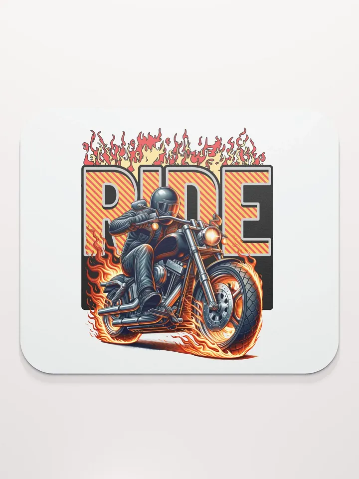 Rider Motorcycle Flaming Inferno Mouse Pad product image (2)