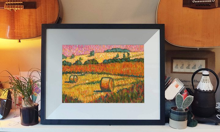 230628 Field of Bales Van Gogh demo II Original Study Artwork. product image (2)