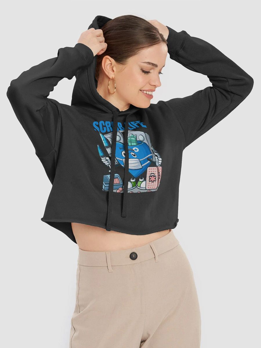 Scrub Life Heart Cartoon Crop Hoodie product image (20)