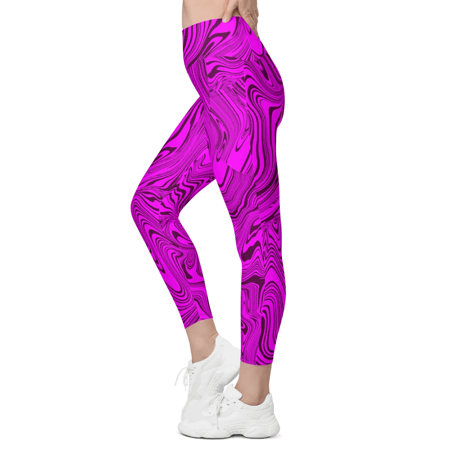 Leggings with Pockets - Abstract Purple Swirls product image (5)