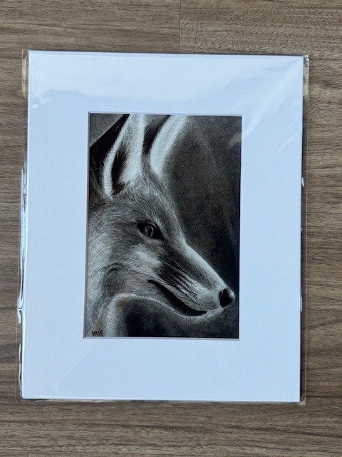 red fox charcoal print - 5x7" product image (1)