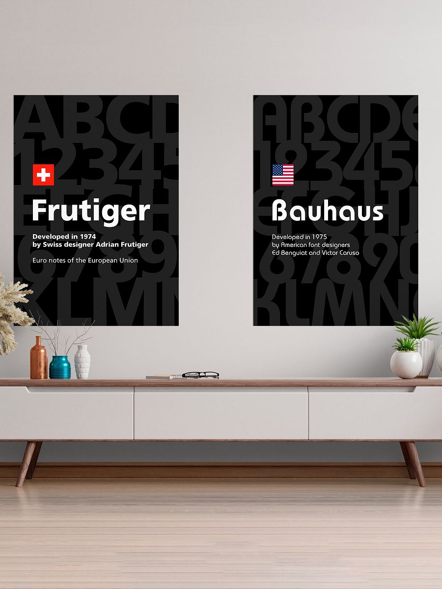 Bauhaus font, 1975 — design typography poster, abstract print, aesthetic art poster, modern poster, typography wall decor, 1950s poster product image (2)