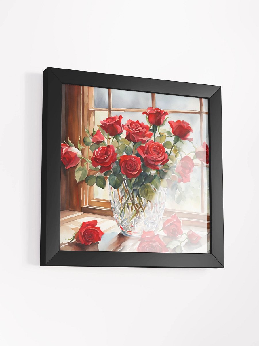Red Roses in Crystal Bowl Framed Premium Poster product image (15)