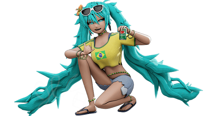 Brazillian Miku 3D model - fully rigged - V0.0 (Blender) product image (1)