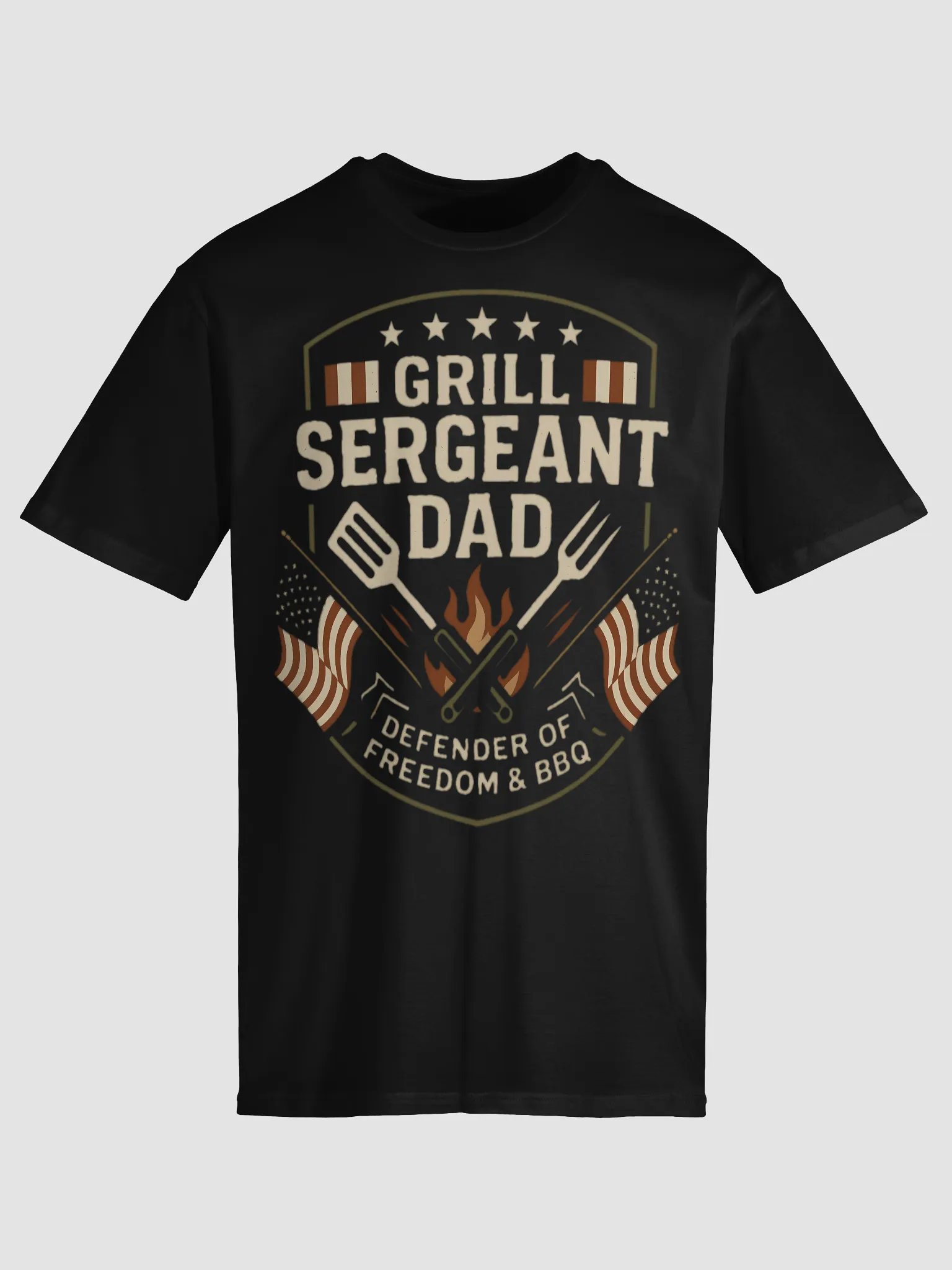 Grill Sergeant Dad T-Shirt - Patriotic BBQ & Freedom Defender Gift product image (7)