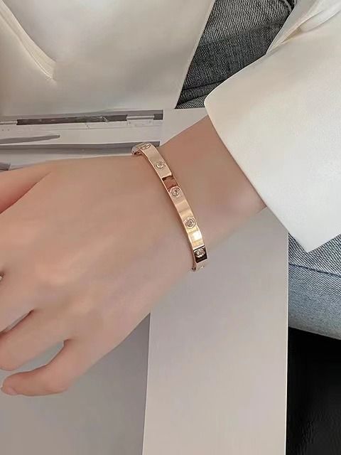Gold Bracelets For Women 14K Gold Plated Friendship Love Bangle Bracelets product image (3)