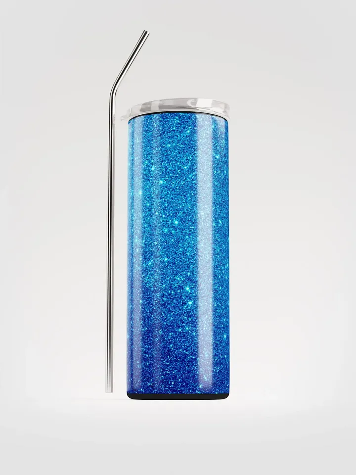 Sapphire Sparkle: Glitter Blue Stainless Steel Tumbler | Eco-Friendly 20oz with Reusable Straw product image (1)