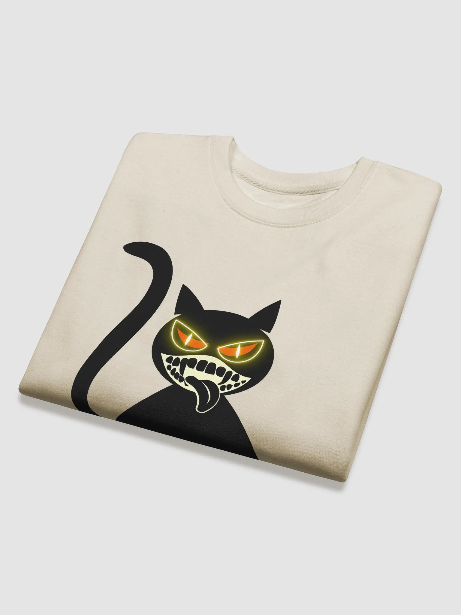 Smiley Cat with Slimey Teeth Sweatshirt – Creepy Cute Streetwear product image (27)