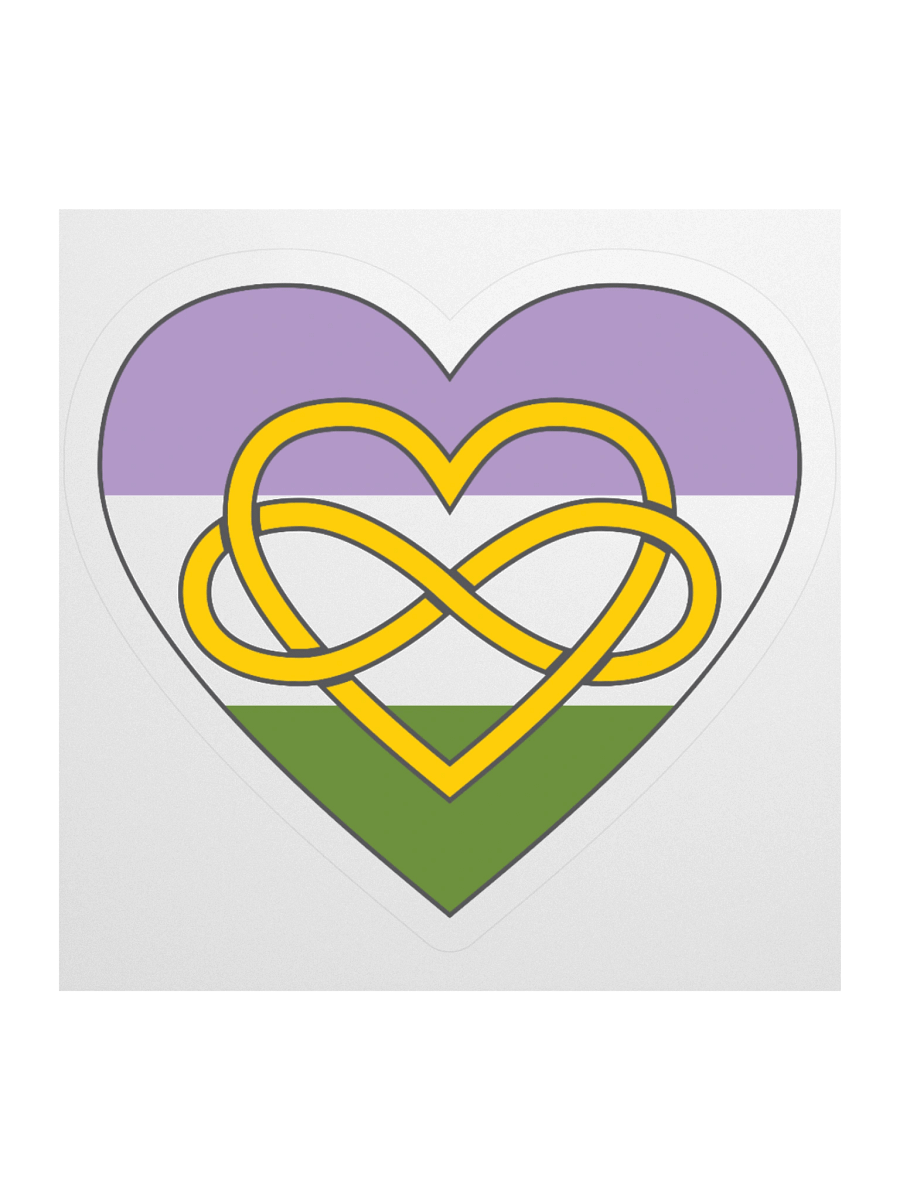 Genderqueer Pride Flag Polyamory Infinity Heart Sticker product image (1)