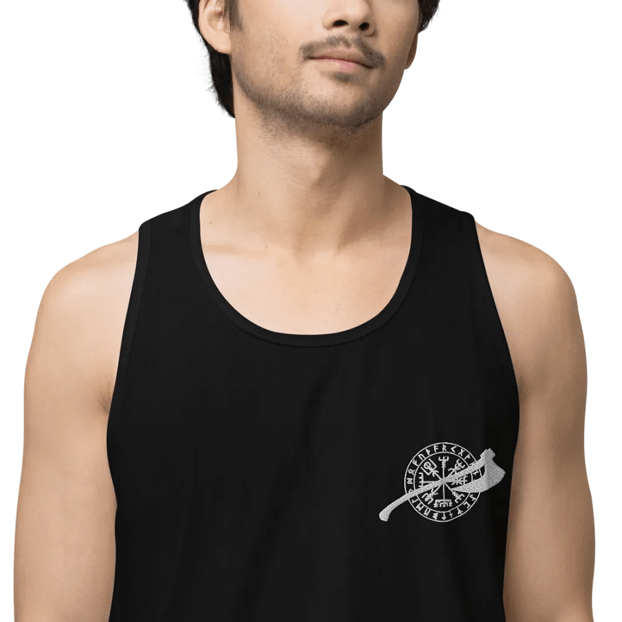 VEGVISIR & AXE - Tank Top Men White Embroidery product image (2)