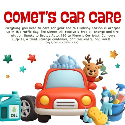 We’re rolling out three more incredible Reindeer Raffle prizes today:

🚗 Comet’s Car Care
💞 Cupid’s Date Night
🎉 Donner’s Par...