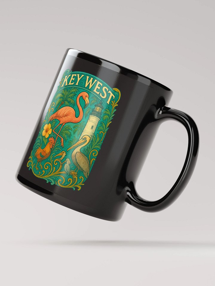 Key West Tropical Mug with Flamingo, Pelican, Rooster, Lighthouse, and Hibiscus product image (2)