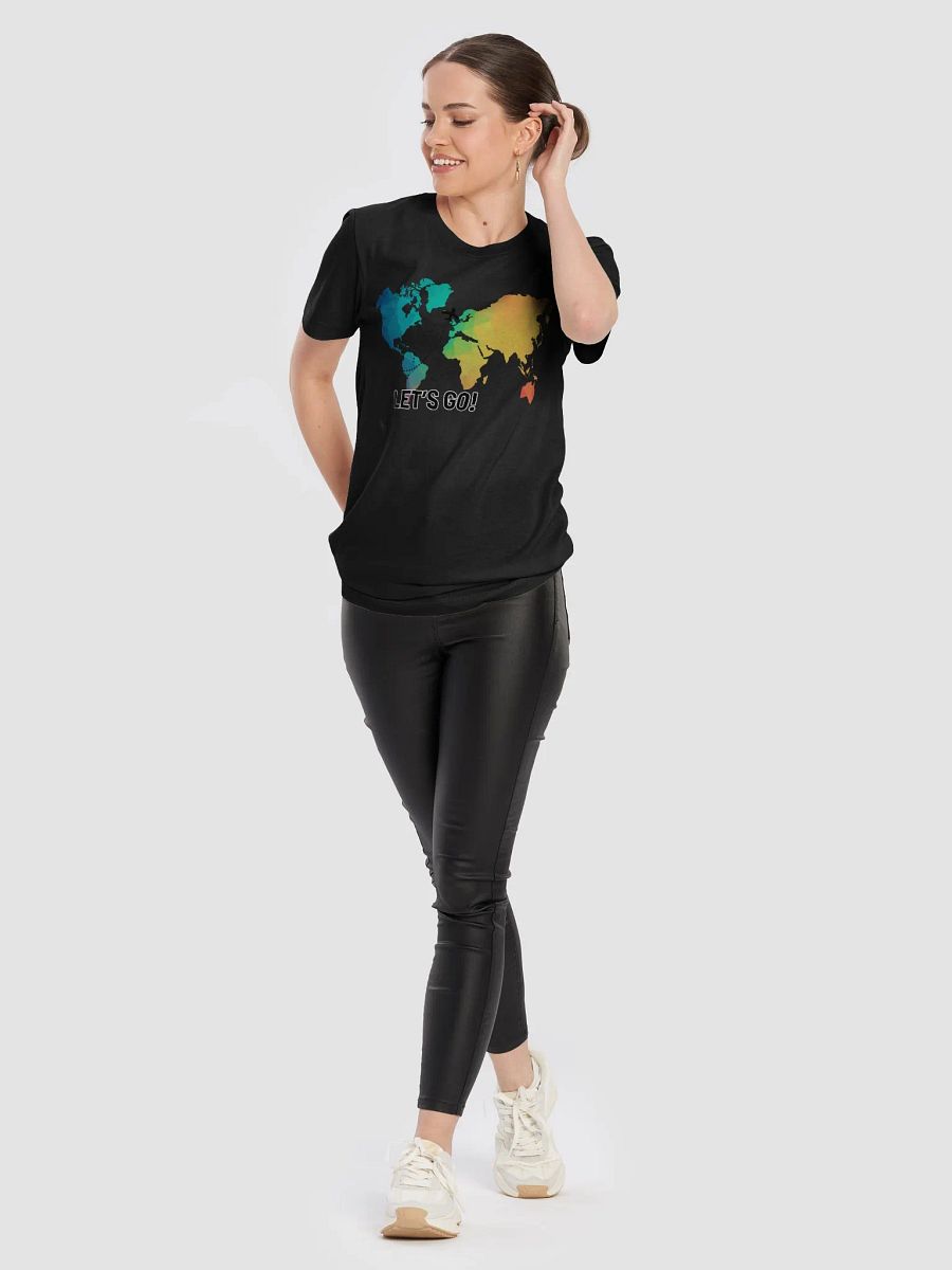 Polygonal World Map Let's Go T-Shirt product image (9)
