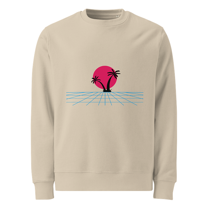 Retro Sunset Palm Trees Organic Sweatshirt product image (1)