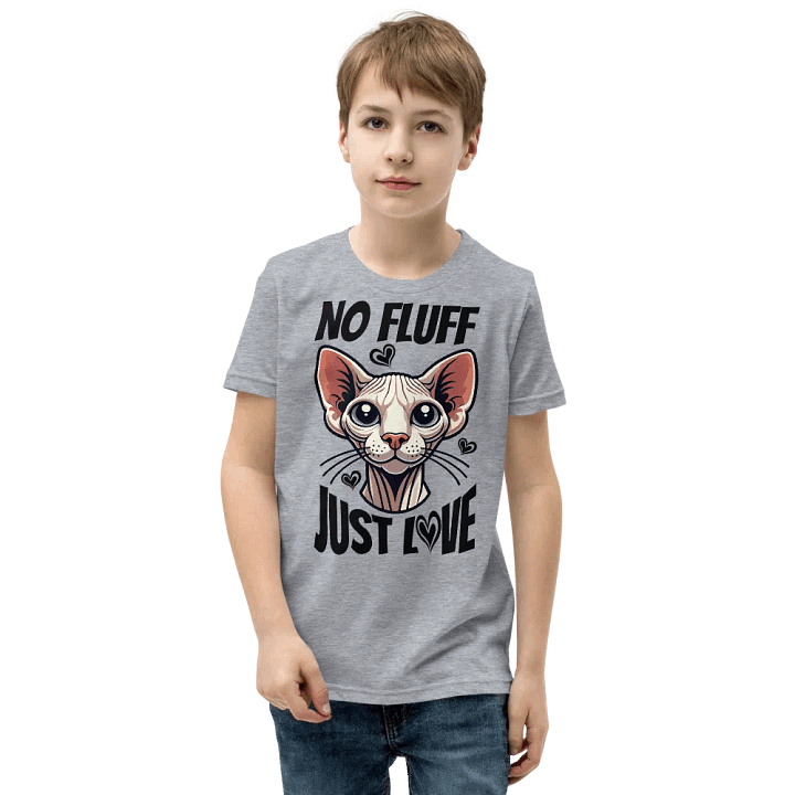 No Fluff, Just Love - Whimsical Sphynx Youth T-Shirt product image (3)