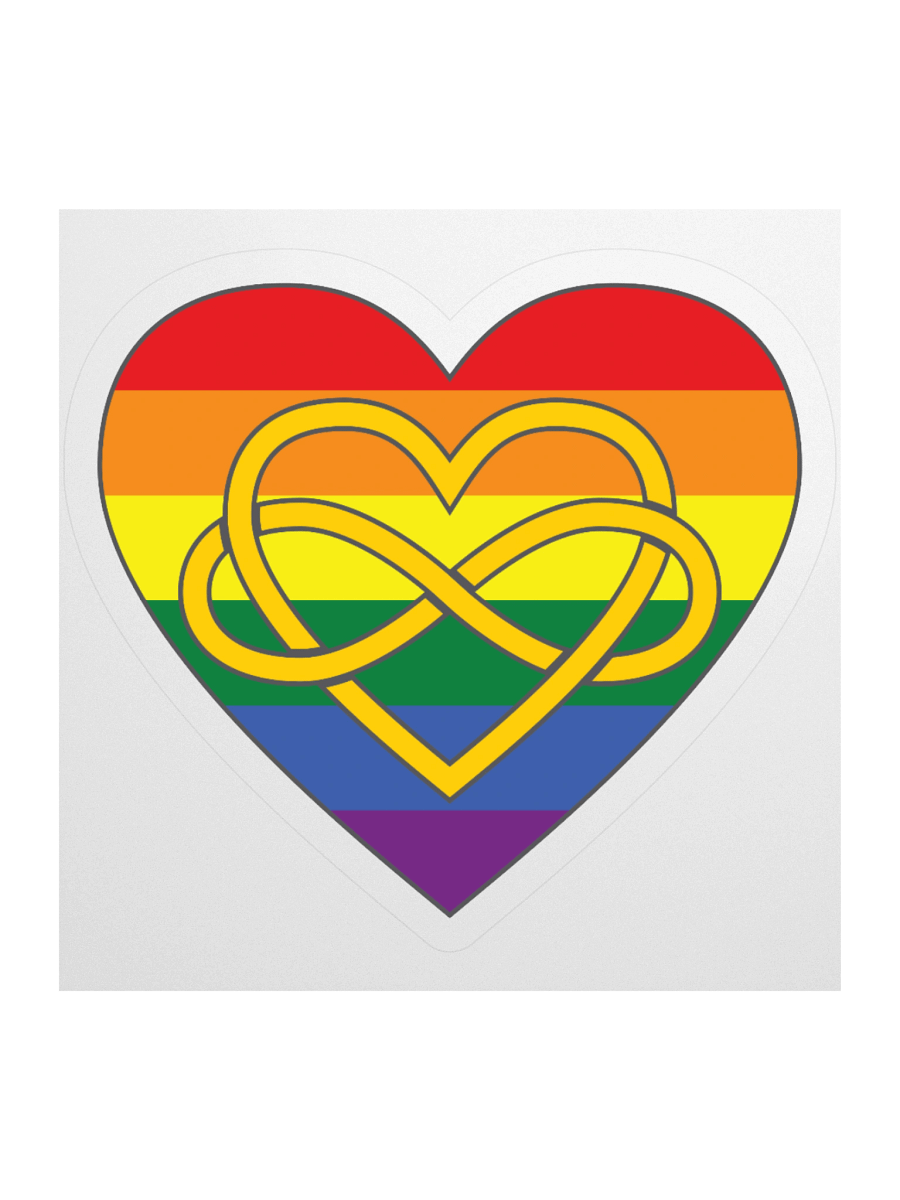 Rainbow Pride Flag Polyamory Infinity Heart Sticker product image (2)