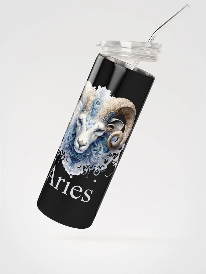Astrology Delight: Aries Illustrated Zodiac Stainless Steel Tumbler - Reusable, Stylish, and Eco-Friendly! ♈ product image (2)