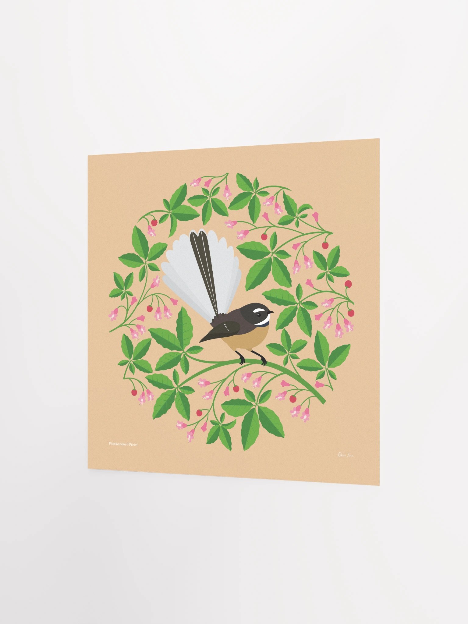 Fantail in Pūriri Unframed Wall Art product image (2)