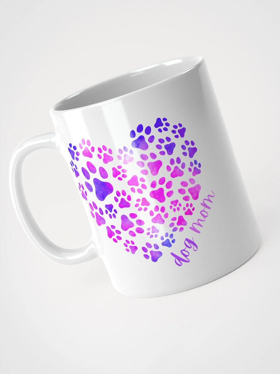 Dog Mom Cute Colorful Dog Paws Heart Coffee Mug (11oz, 15oz) product image (5)