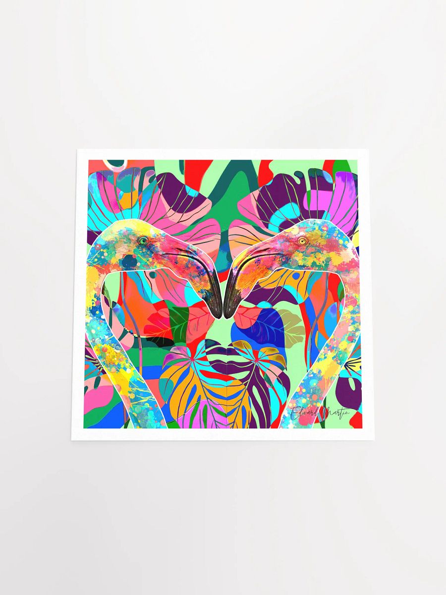 'Avian Devotion' by Edward Martin : Vibrant Flamingo Splatter Poster product image (5)