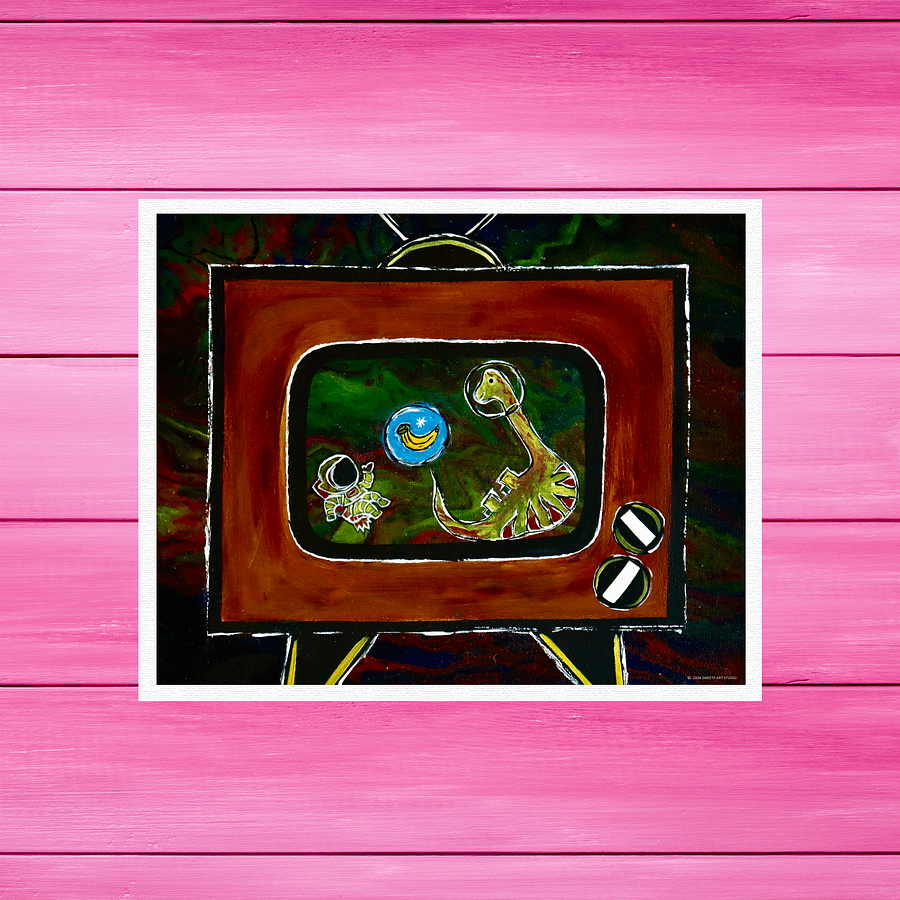 When the Spaceman Met the Space Dinosaur | Art Print product image (1)