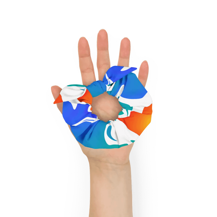 Blue, Orange and white Abstract Art All-Over Print Scrunchie product image (4)