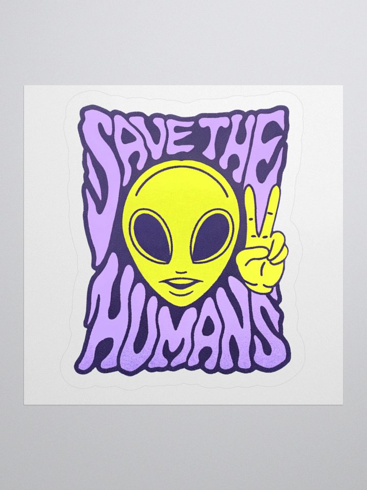 Peaceful Alien Kiss Cut Sticker product image (1)