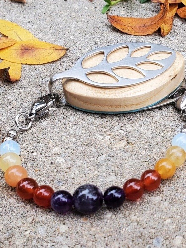 Inner Harmony Bracelet | Amethyst, Opalite & Carnelian | Handmade Accessory for Bellabeat Leaf Urban & Ivy product image (2)
