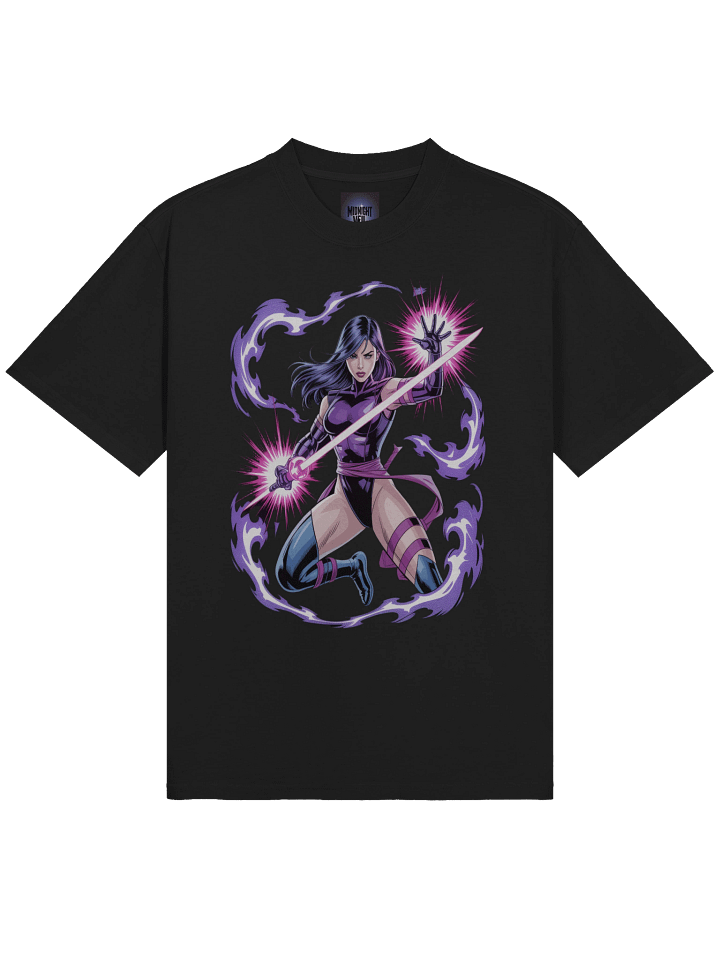 Psylocke Phantom Vortex Oversized Faded T-Shirt - Exclusive Midnight Veil Designs Unisex Tee product image (1)