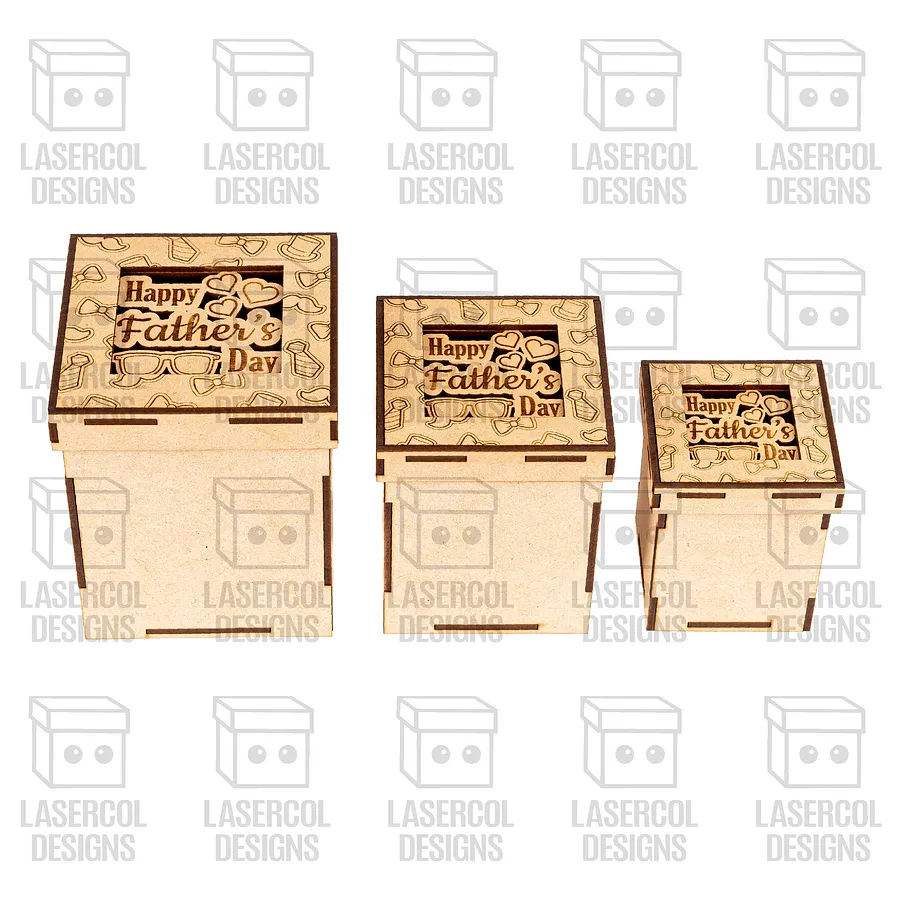 Father's Day Gift Boxes Bundle (10 Styles, Set 1-2) - Laser Cut Files product image (9)