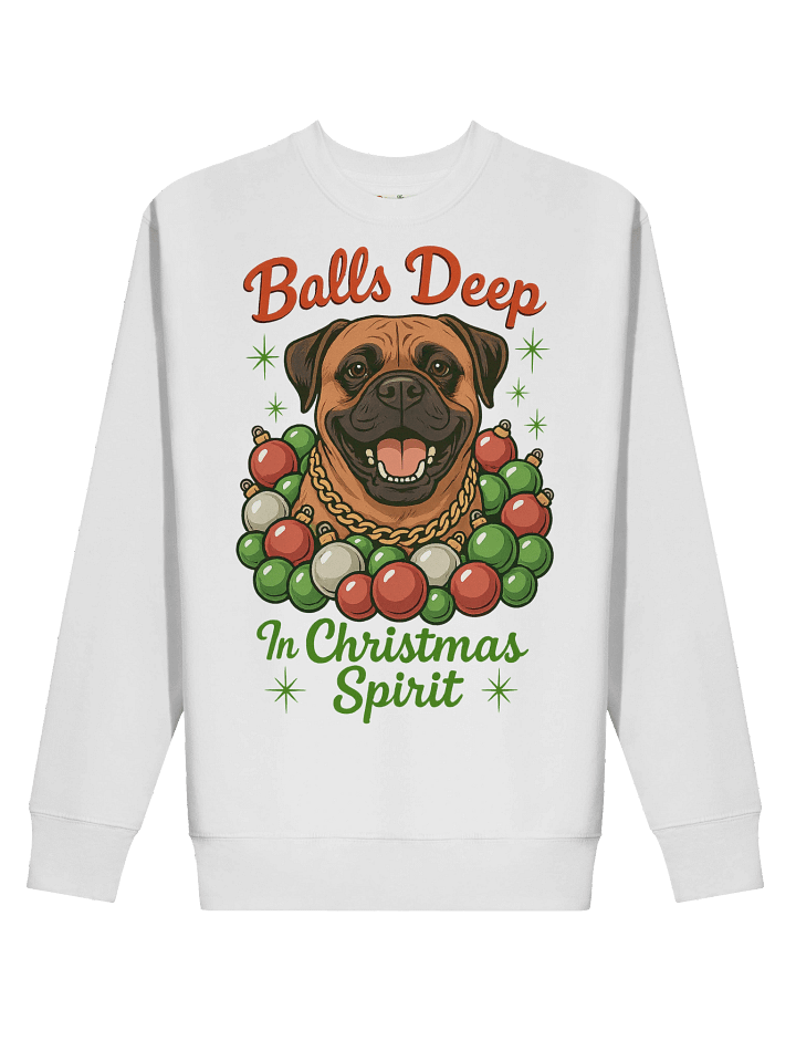 Bullmastiff Christmas Sweatshirt – Funny Balls Deep Holiday Sweater, Retro Dog Lover Gift product image (2)