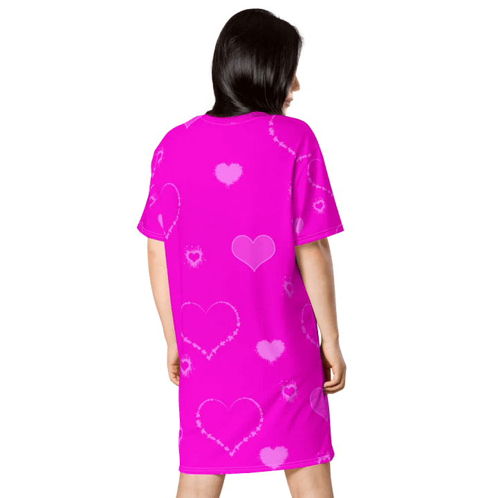 DiesmaHeart Hot Pink Hearts T-Shirt Dress product image (2)
