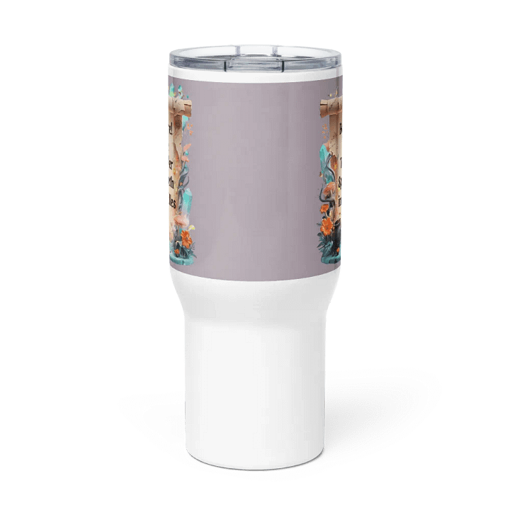 Funny Mom Tumbler with Hadle – ‘Beware! The Toddler Speaketh in Riddles!’ – Parenting Survival Cup product image (3)