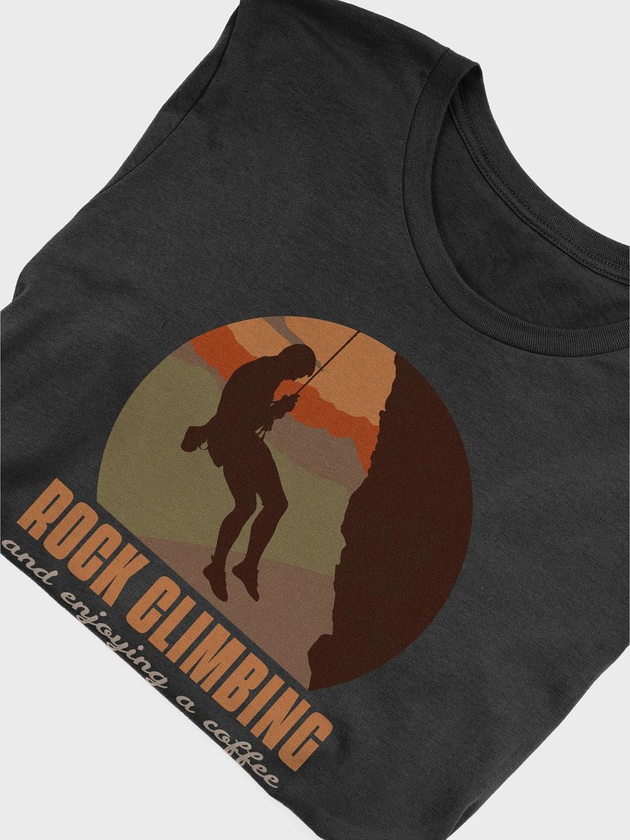 Sunset Silhouette Rock Climbing and Coffee T-Shirt product image (5)