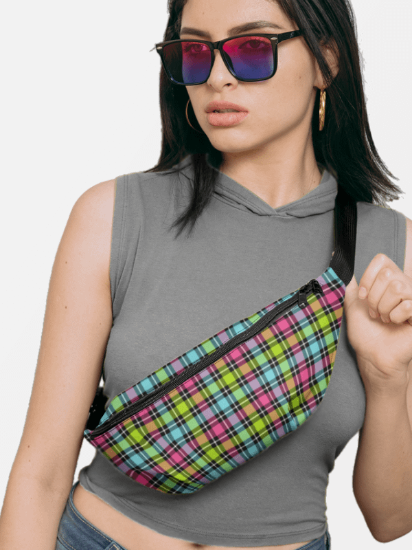 Neon Checkered Plaid Fanny Pack product image (1)