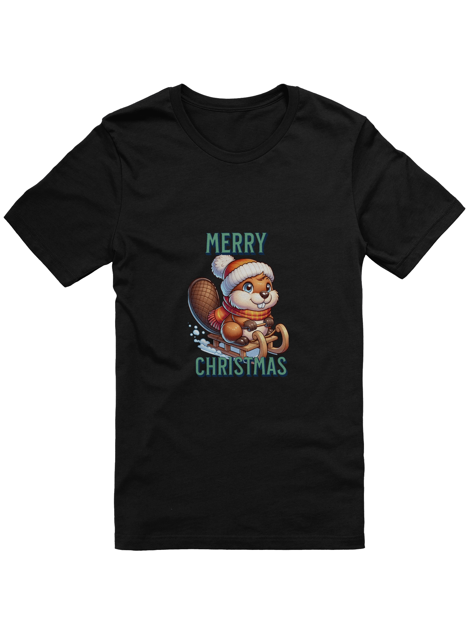 Merry Beaver Christmas T-Shirt product image (1)