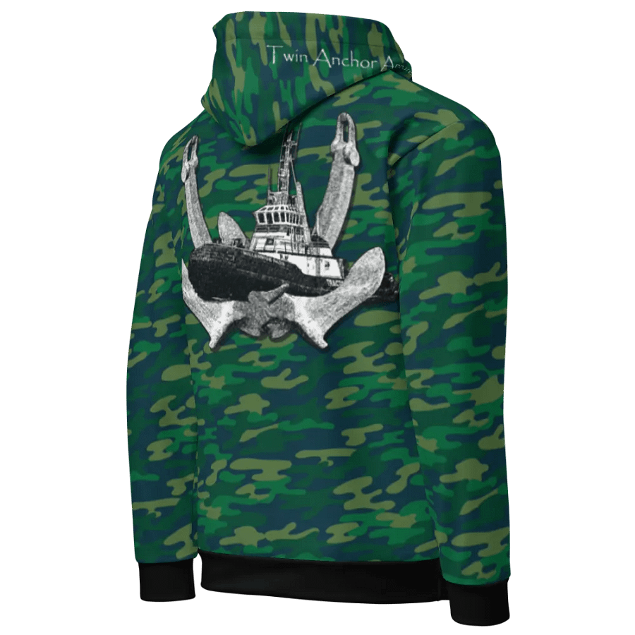 Teal Camouflage Twin Anchor Marco tug Hoodie product image (8)