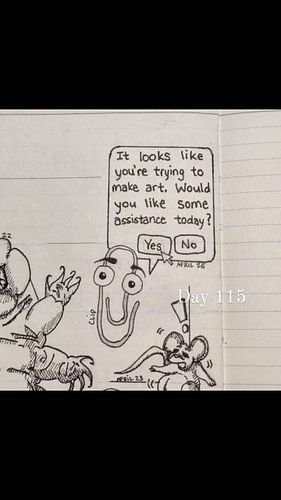 Sketch-A-Day || Day 115
Prompt: Clip

Remember the days when we could count on Clippy? 
_________________________
#luckyducky...