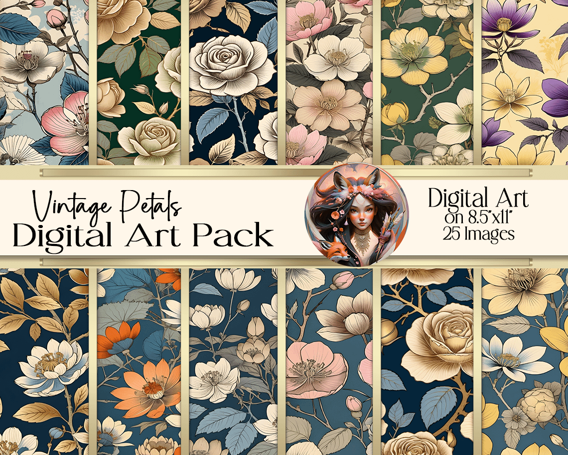 Vintage Petals Digital Art product image (1)