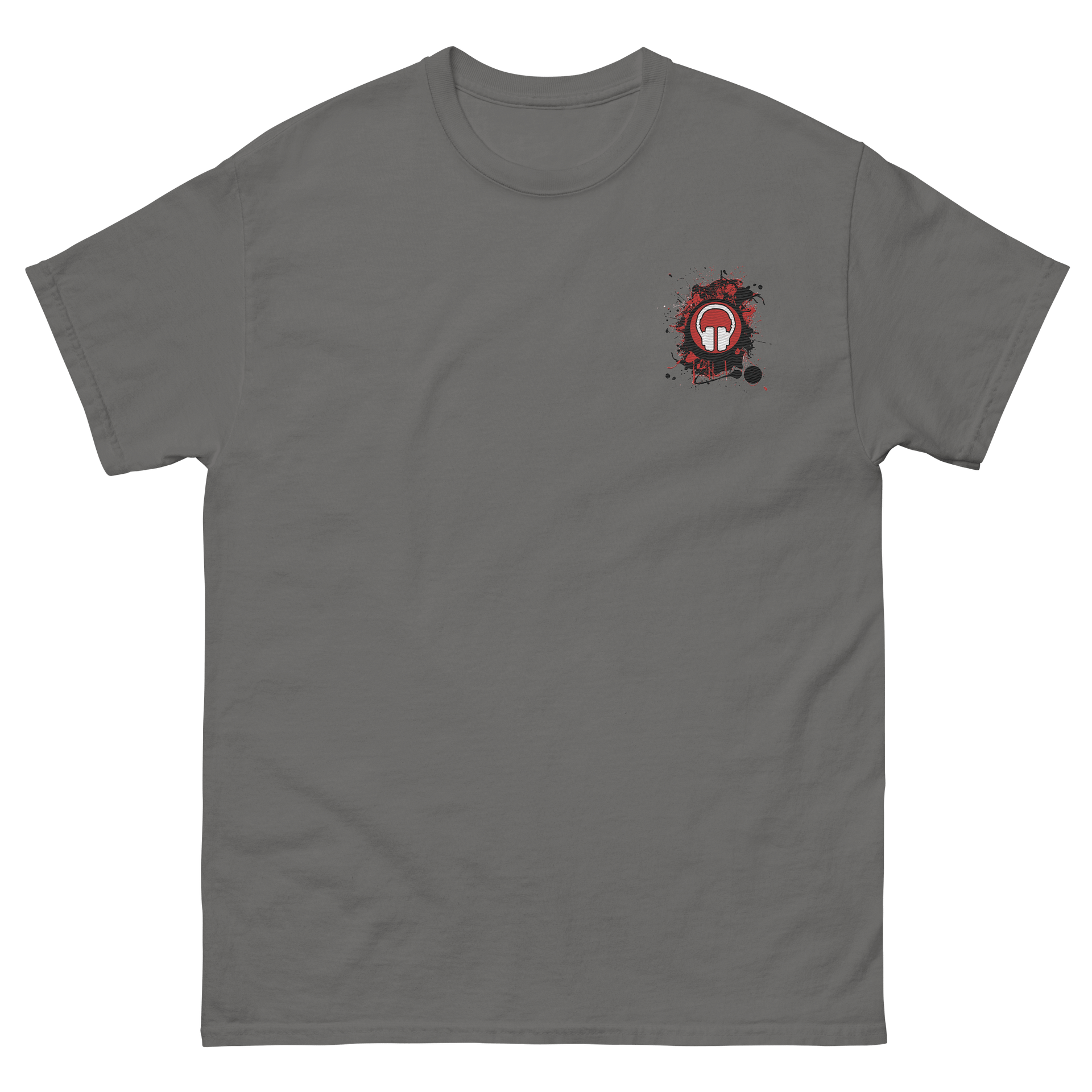 Paint Splat Headphones Embroidered Gildan Heavyweight T-Shirt product image (43)