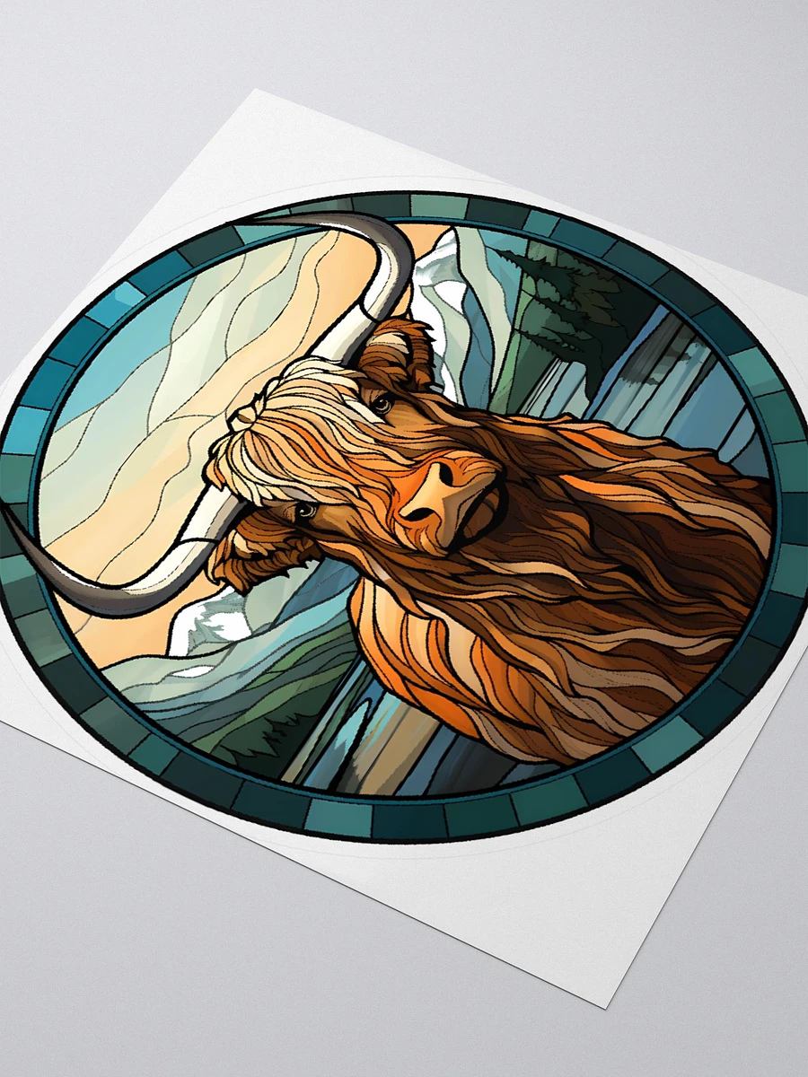 Stained Glass Highland Cow Sticker product image (3)