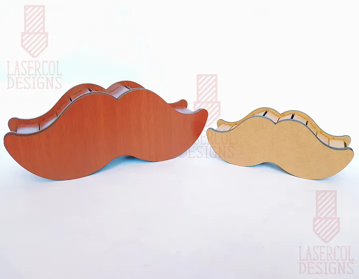 Mustache Shaped Father's Day Gift Boxes (2 Sizes) - Laser Cut Files product image (2)