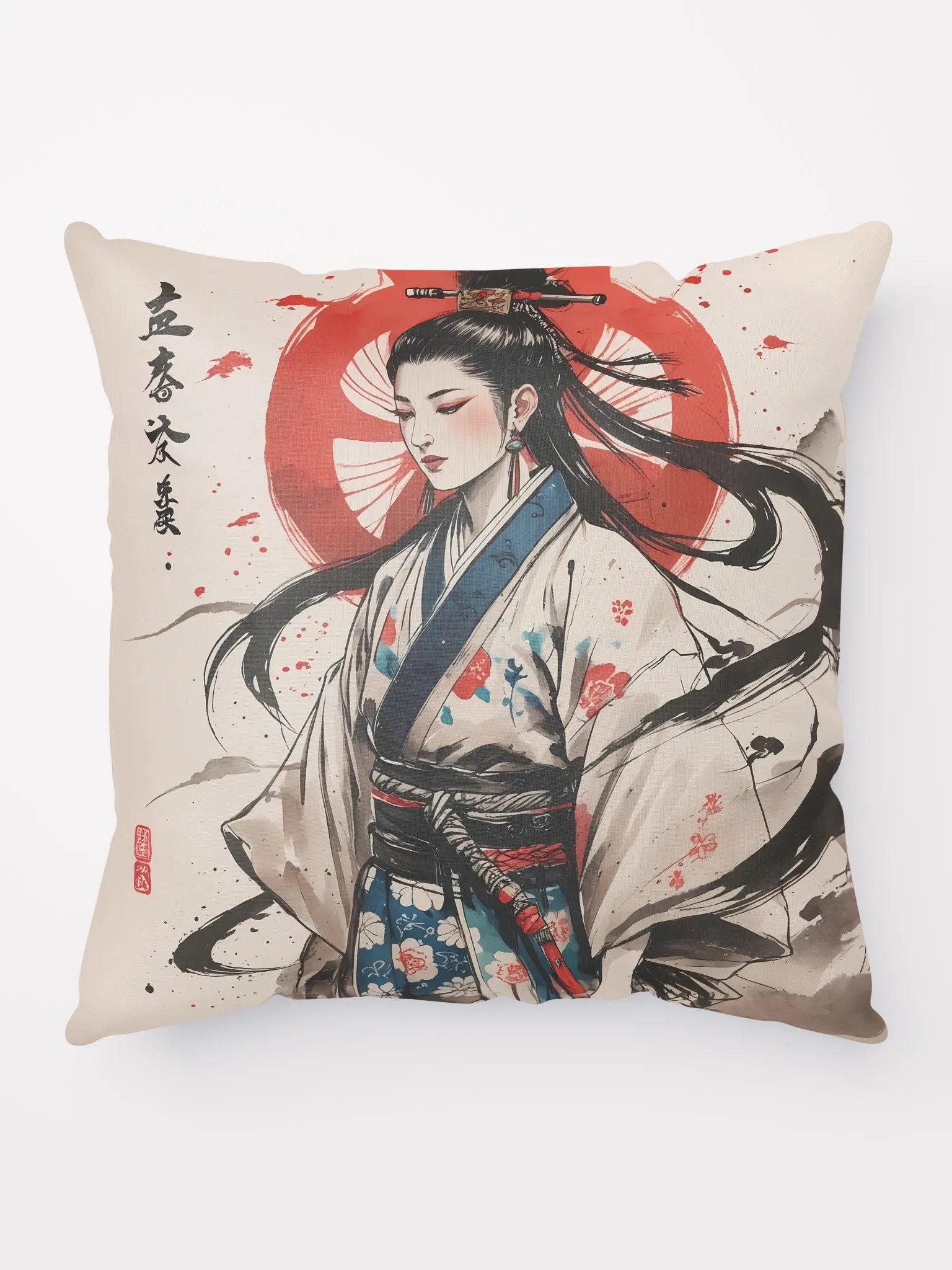 All-Over Print Pillow - Japanese geisha ink artwork drawing product image (5)