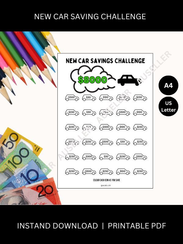 New Car Savings Challenge Printable Page product image (1)
