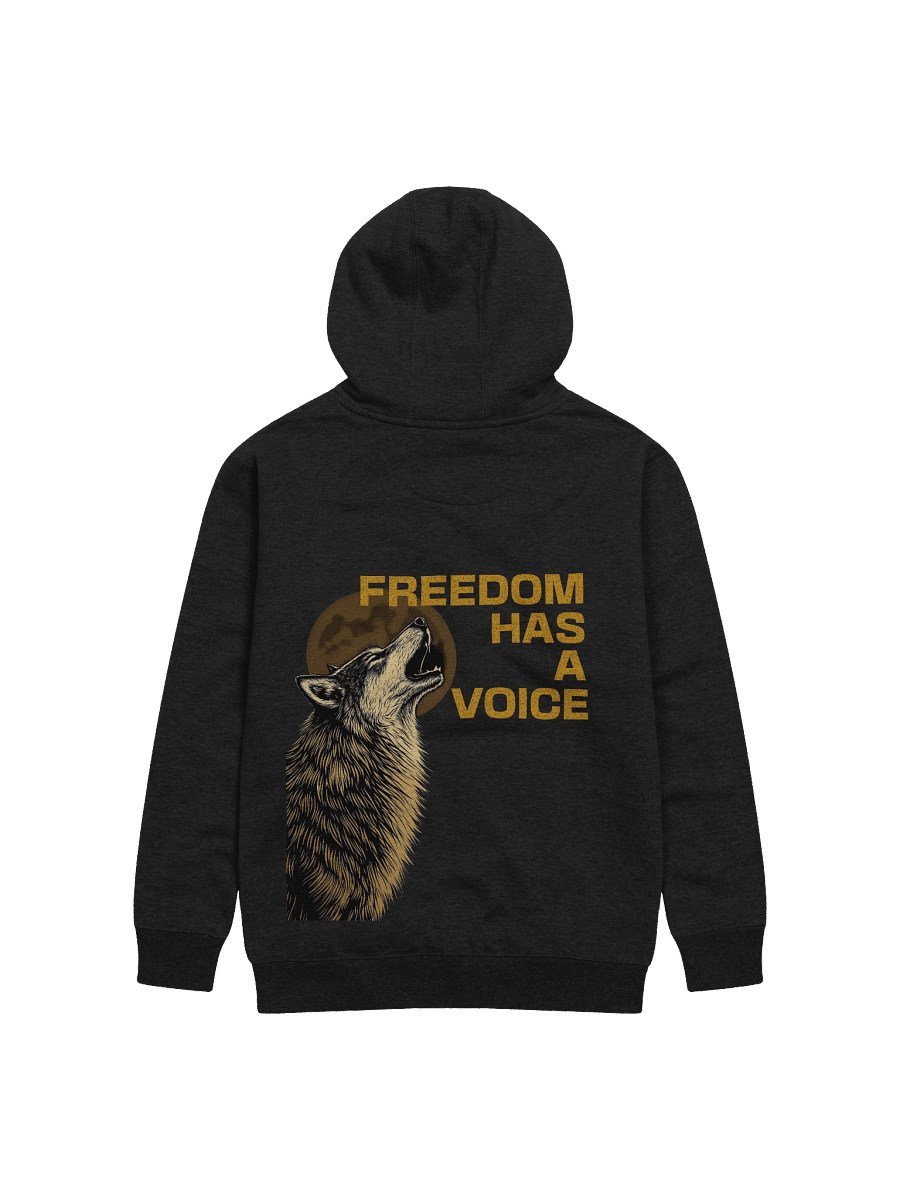 Freedom Has A Voice Howling Wolf - Premium Unisex Hoodie (Cotton Heritage – Modern Fit) product image (2)