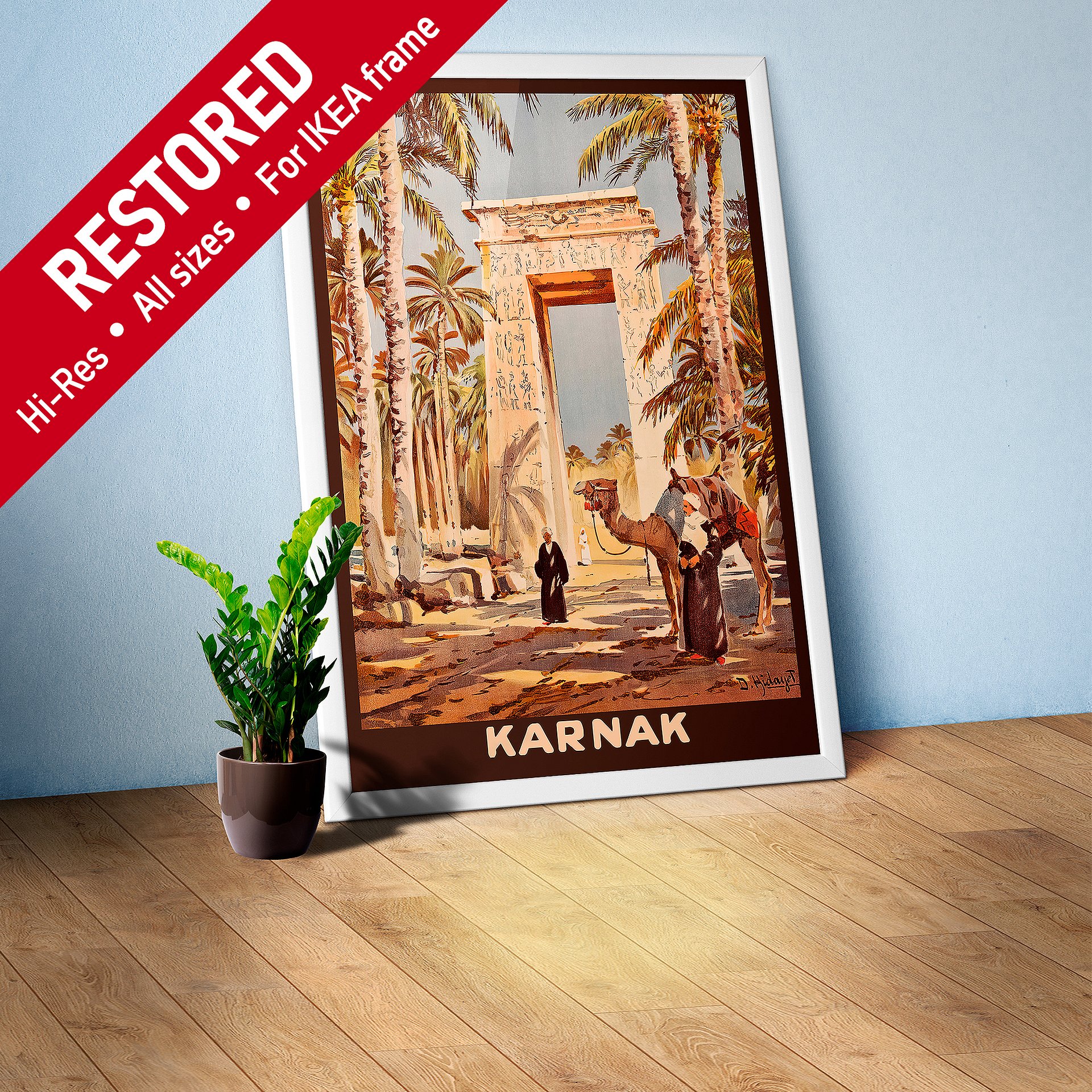 Egypt, Karnak, 1930 — retro vintage travel poster product image (1)