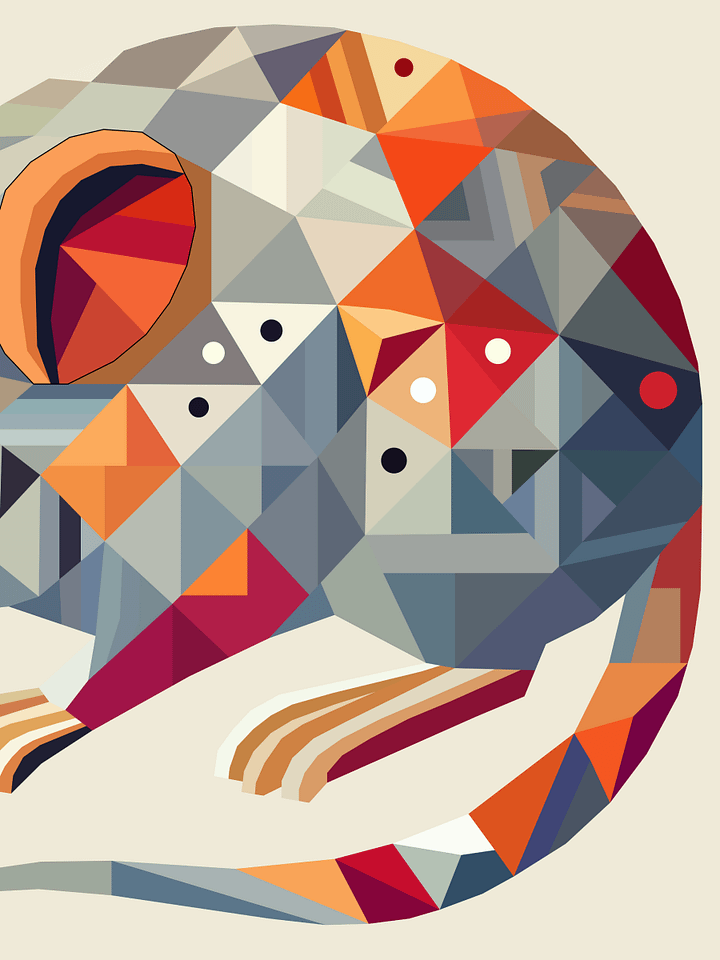 Free Geometric Mouse PNG Art - Transparent Background, Low Poly Rodent Illustration product image (2)
