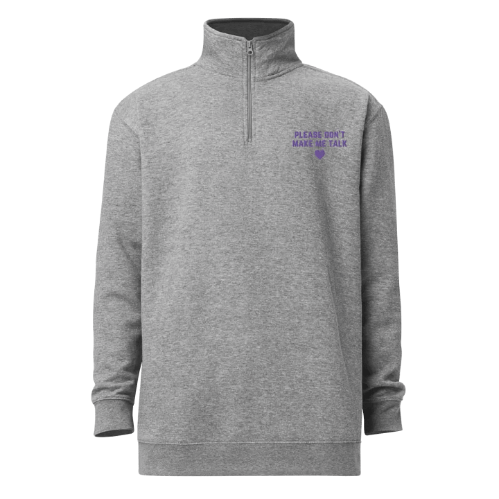 PLEASE DON'T MAKE ME TALK (purple) embroidered quarter zip product image (7)